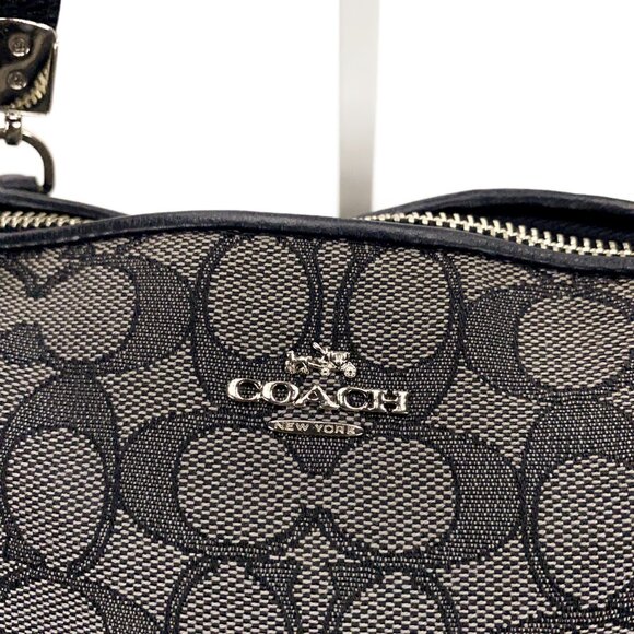 COACH Signature Kelsey Satchel Smoke/Black Crossbody Bag - Picture 5 of 16
